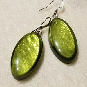 Lime green earrings
